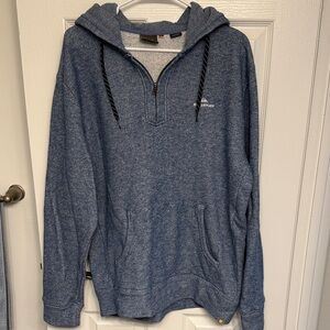 Quicksilver Waterman Half-Zip Blue Hoodie Sweater size L